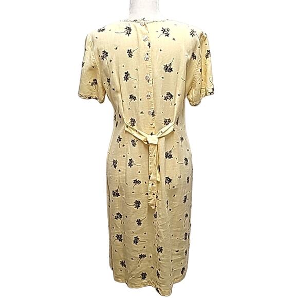 Sweet Jessie Vintage Womans Two Pattern Short Sleeve Linen Blend Dress Size MP - Picture 4 of 12